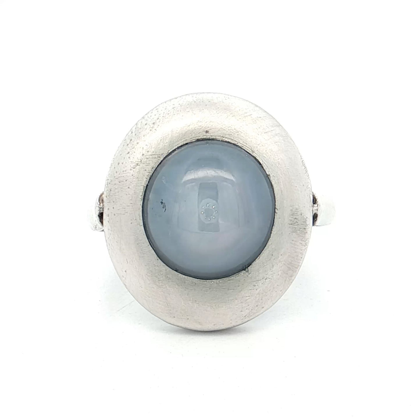 9.41 Cabochon Star Sapphire Cocktail Ring Platinum