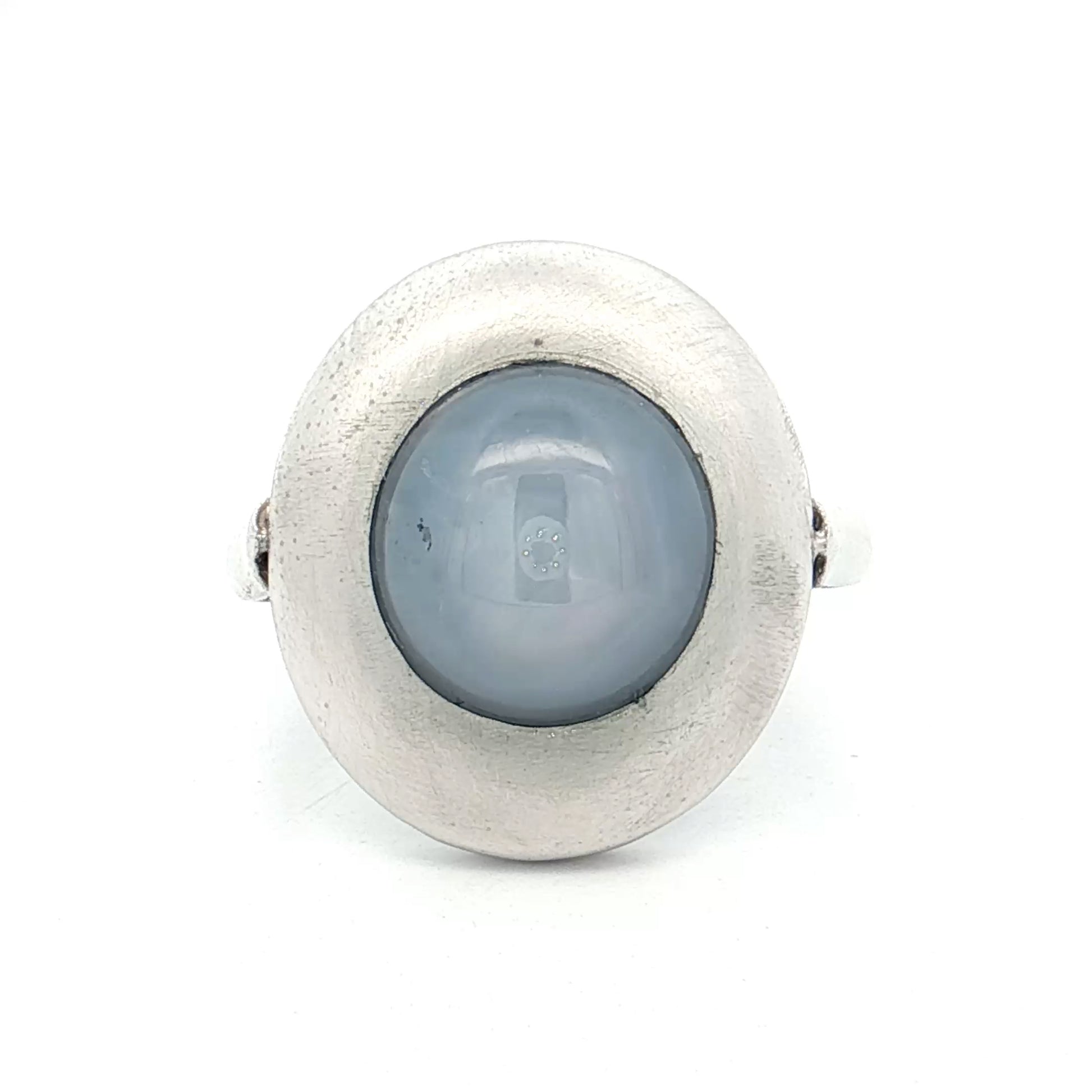 9.41 Cabochon Star Sapphire Cocktail Ring Platinum