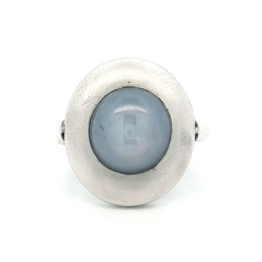 9.41 Cabochon Star Sapphire Cocktail Ring Platinum