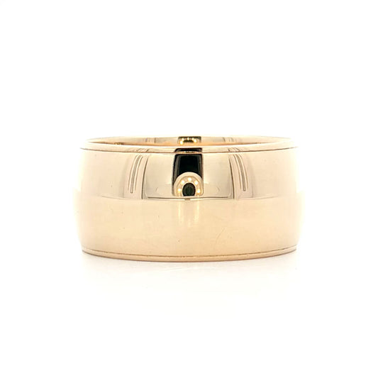 9.5mm Step Edge Cigar Wedding Band 14k Yellow Gold