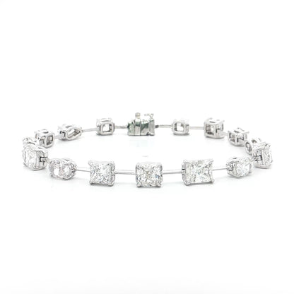 9.72 Mixed Cut Diamond Station Bracelet 18k