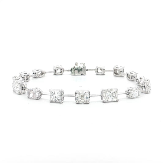 9.72 Mixed Cut Diamond Station Bracelet 18k
