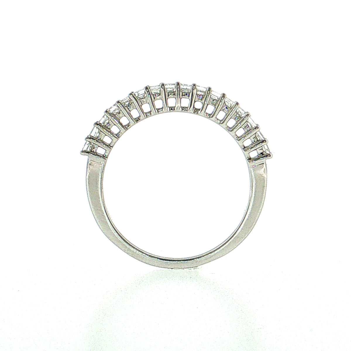 .50 Princess Cut Diamond Wedding Band 14k White Gold