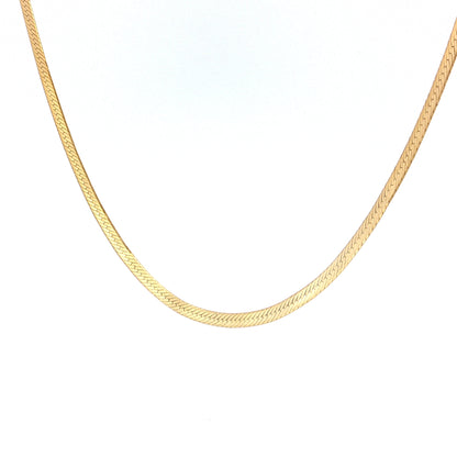 Herringbone Chain Necklace 14k Yellow Gold