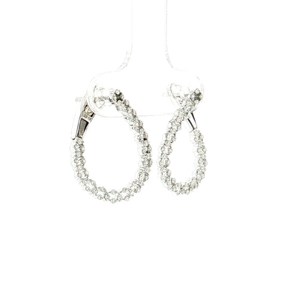 .43 Diamond Inside Out Hoop Earrings 18k White Gold