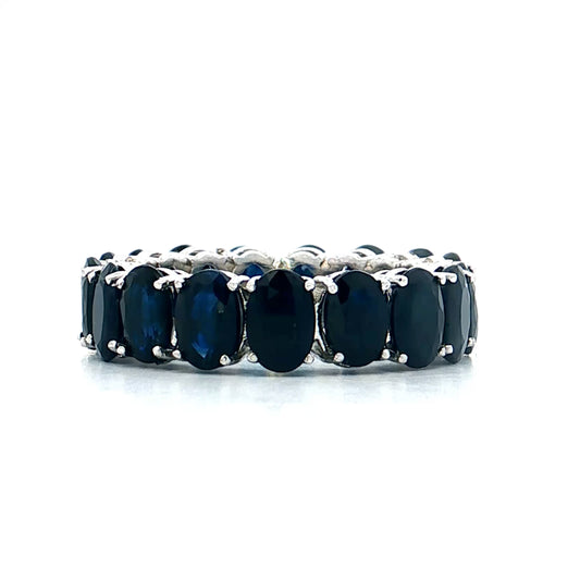 9 Carat Oval Sapphire Eternity Band 14k White Gold