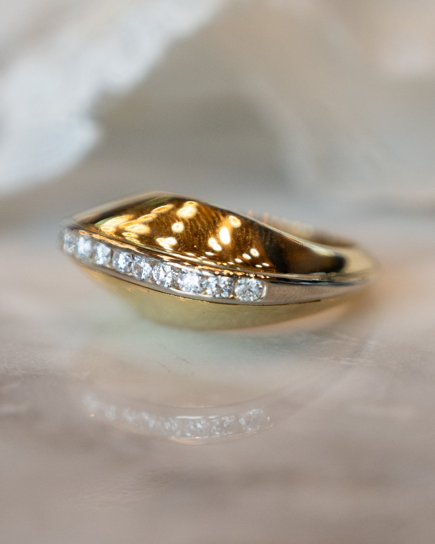 .82 Domed Diamond Cocktail Ring in 18k Yellow Gold