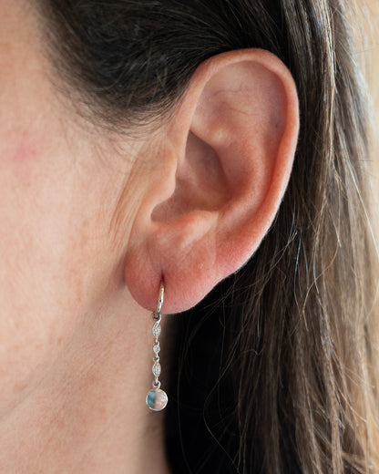 1.37 Wendy Walker Moonstone Drop Earrings in Platinum