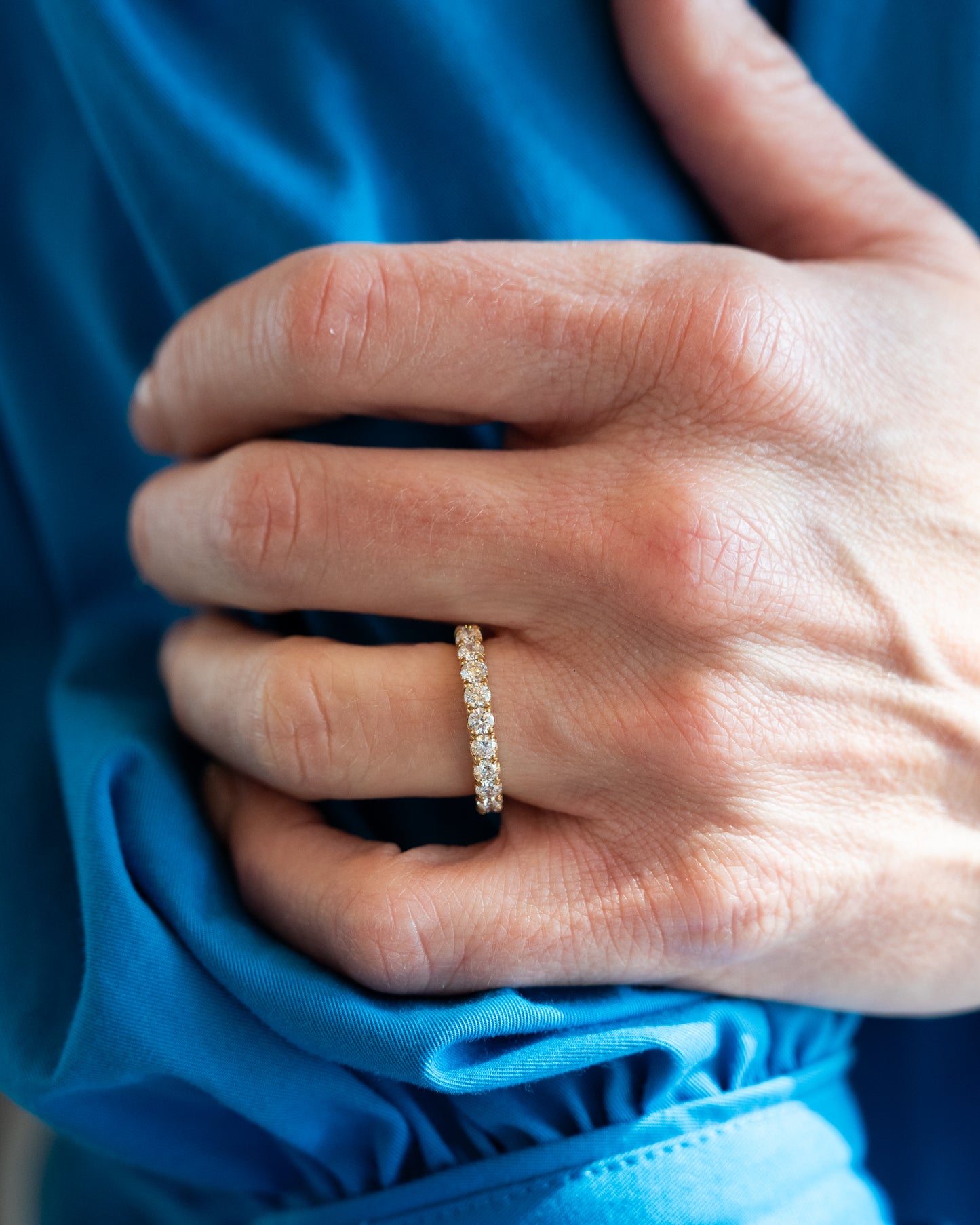 2.20 Diamond Eternity Wedding Band in 14k Yellow Gold