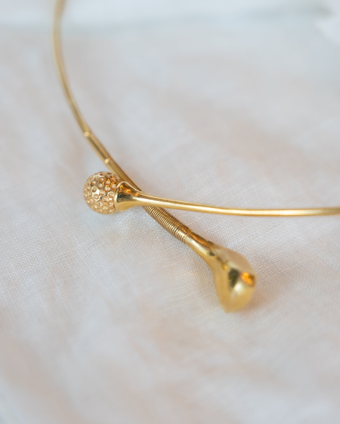 1980s Golf Club Collar Necklace in 18k Yellow Gold