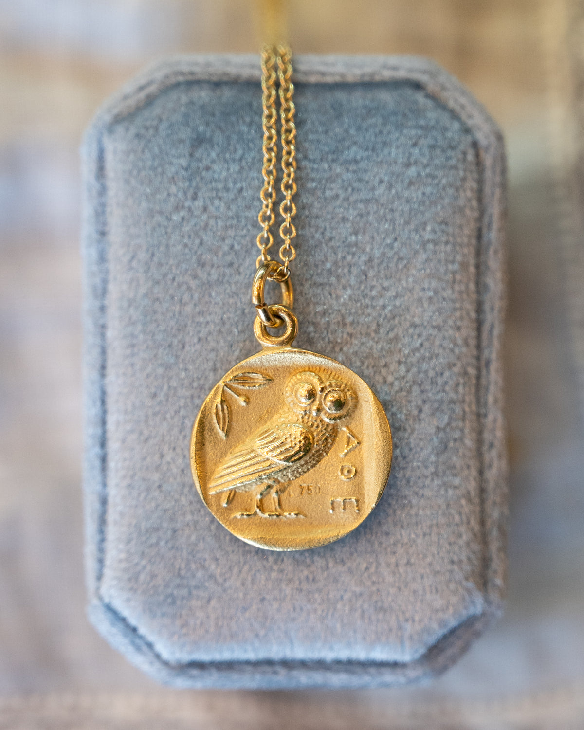 Ancient Greek Owl Athena Signet Coin Pendant Ancient Greek Owl Athena Signet Coin Pendant