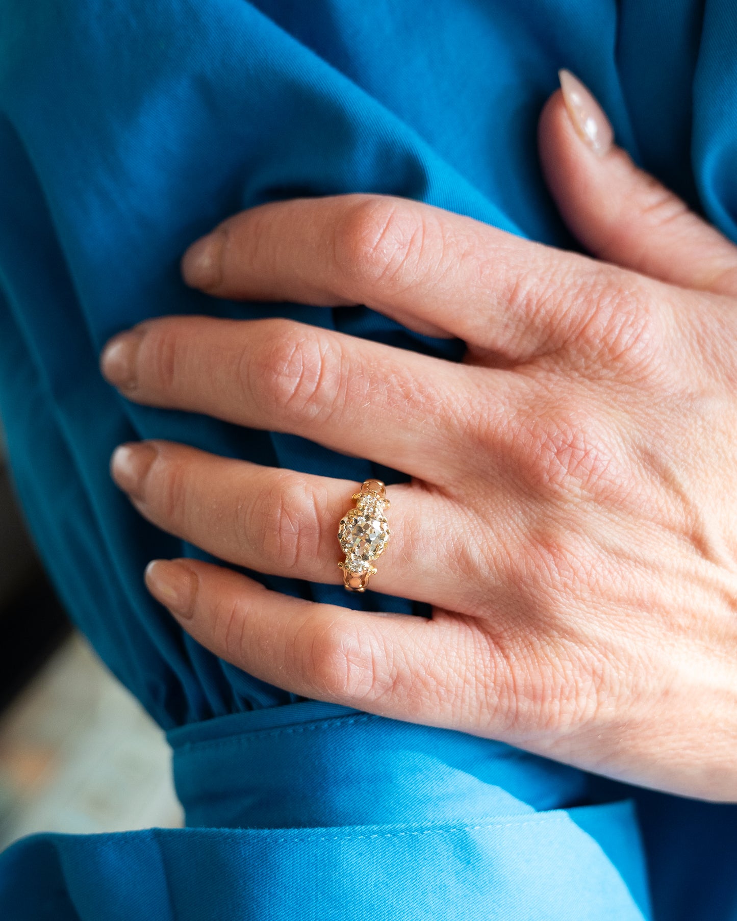 1.48 Antique Old European Diamond Engagement Ring 18k