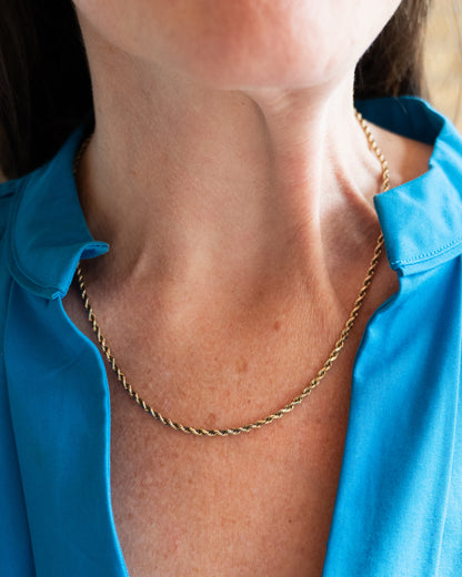 18 Inch Rope Chain Necklace in 10k Yellow Gold