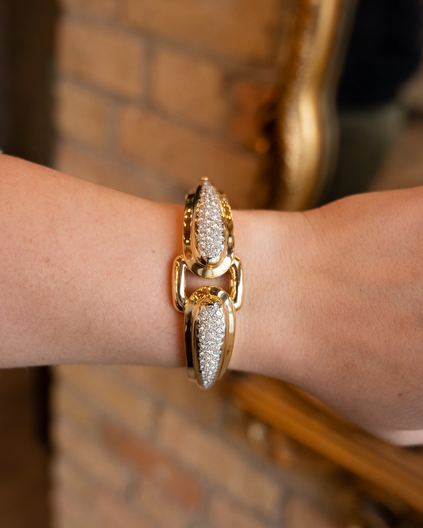 3.40 Diamond Statement Cuff Bracelet in Two-Tone 18k