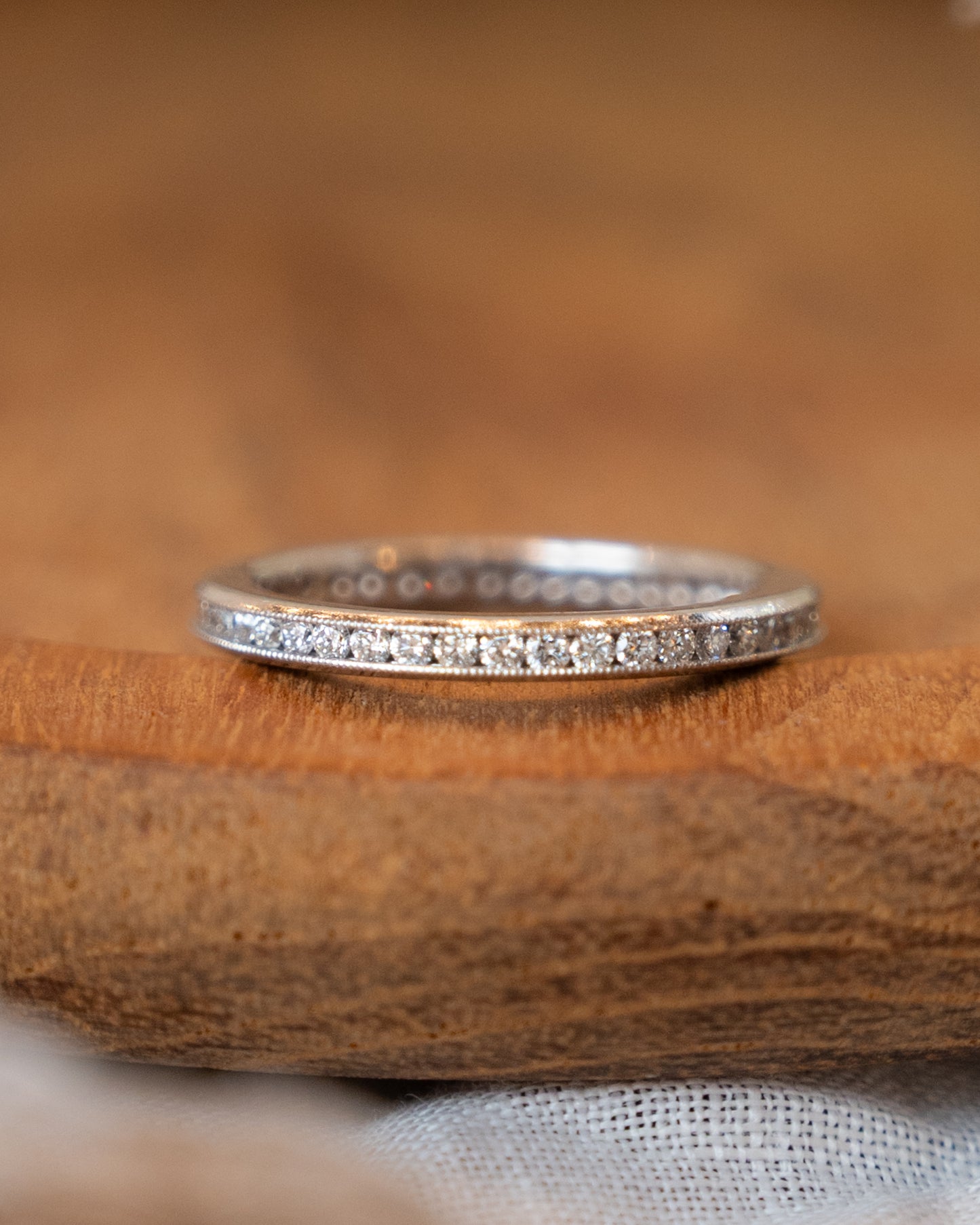 .50 Roud Diamond Milgrain Eternity Band in Platinum