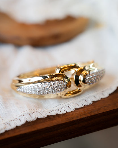 3.40 Diamond Statement Cuff Bracelet in Two-Tone 18k