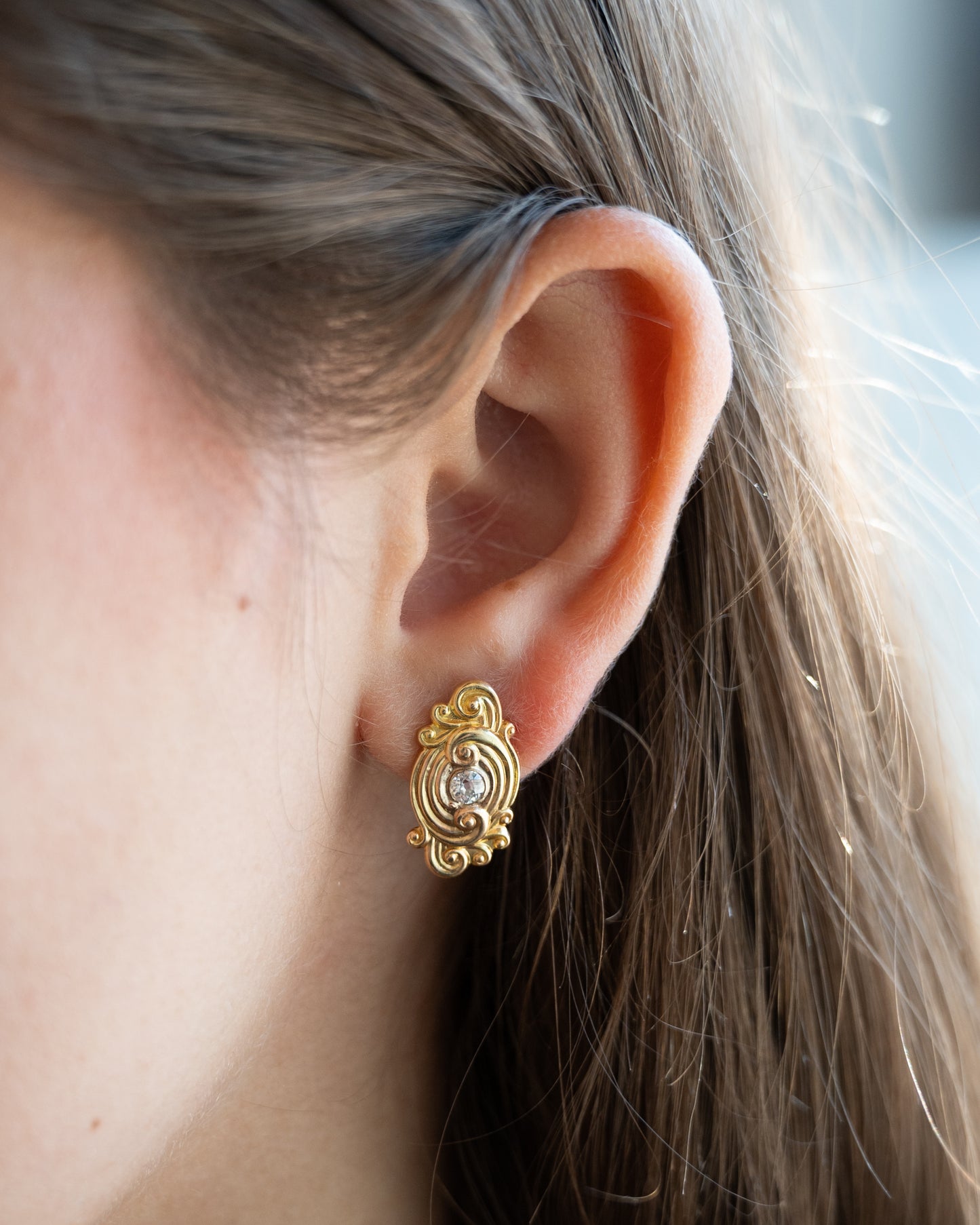 .28 Shreve & Co Vintage Diamond Earrings 14k