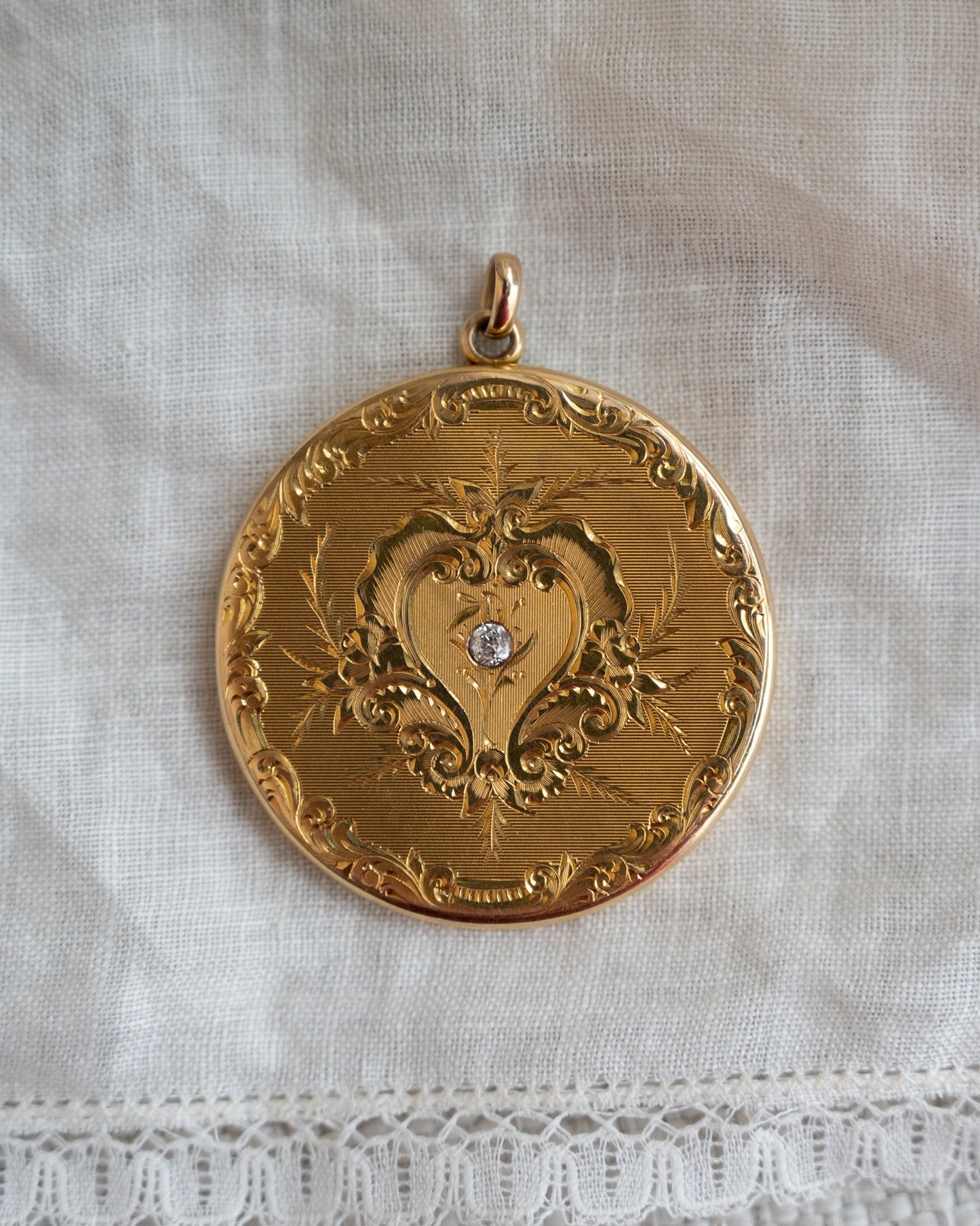 .11 Antique Victorian Diamond Locket in 14k Yellow Gold