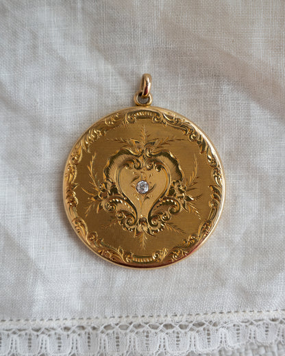 .11 Antique Victorian Diamond Locket in 14k Yellow Gold
