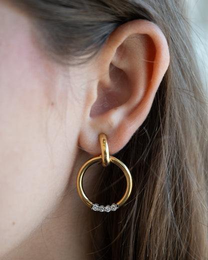.48 Diamond Hoop Earrings in 18k Yellow Gold