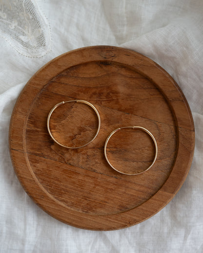 Ed Levin Tapered Hoop Earrings in 14k Yellow Gold
