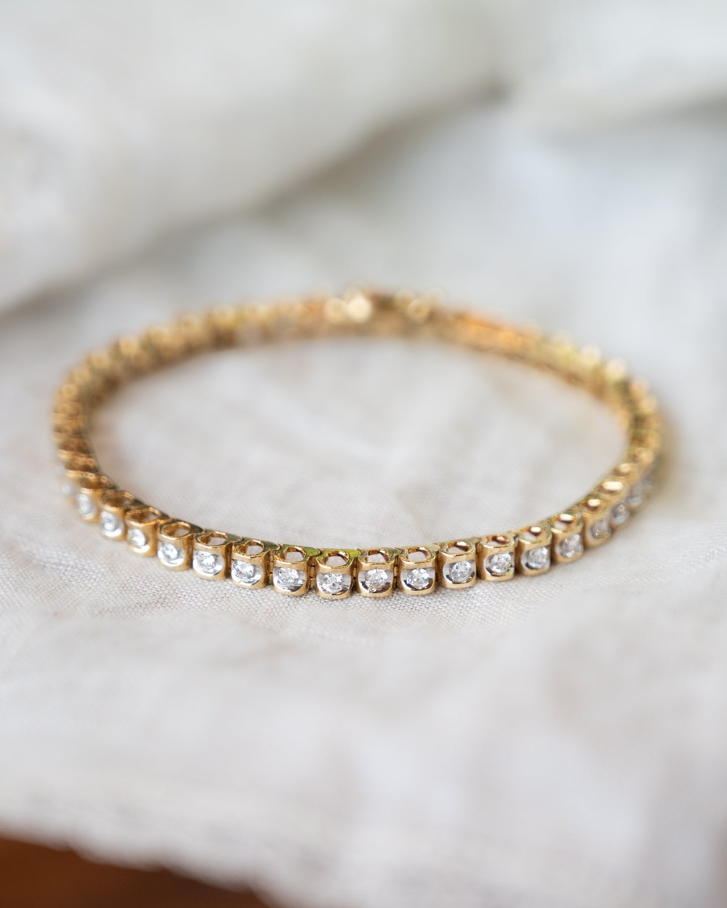 1.35 Bezel Diamond Tennis Bracelet in 14k