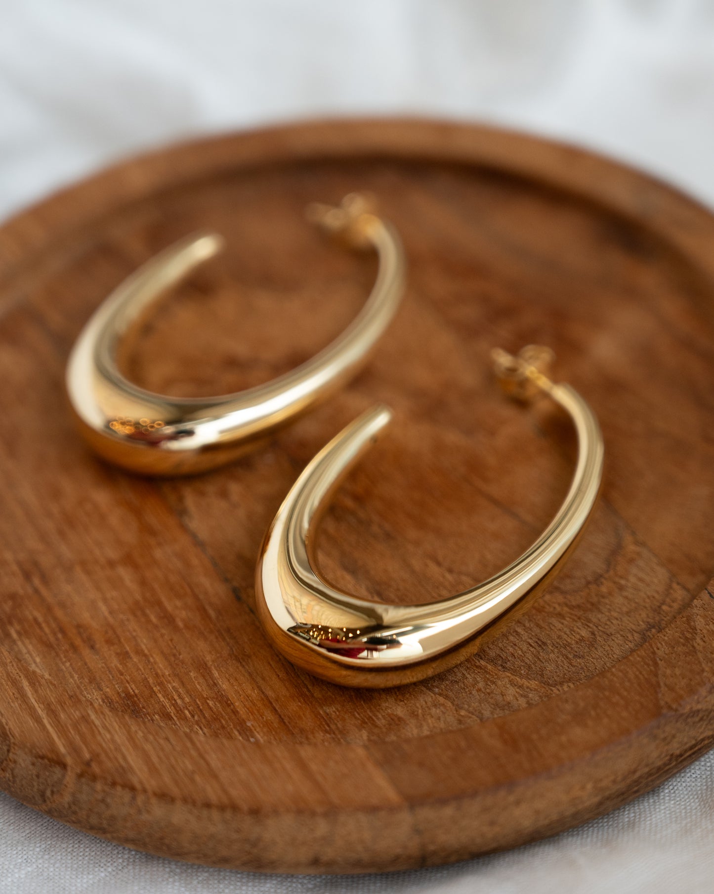 2 Inch J Hoop Earrings in 14k Yellow Gold
