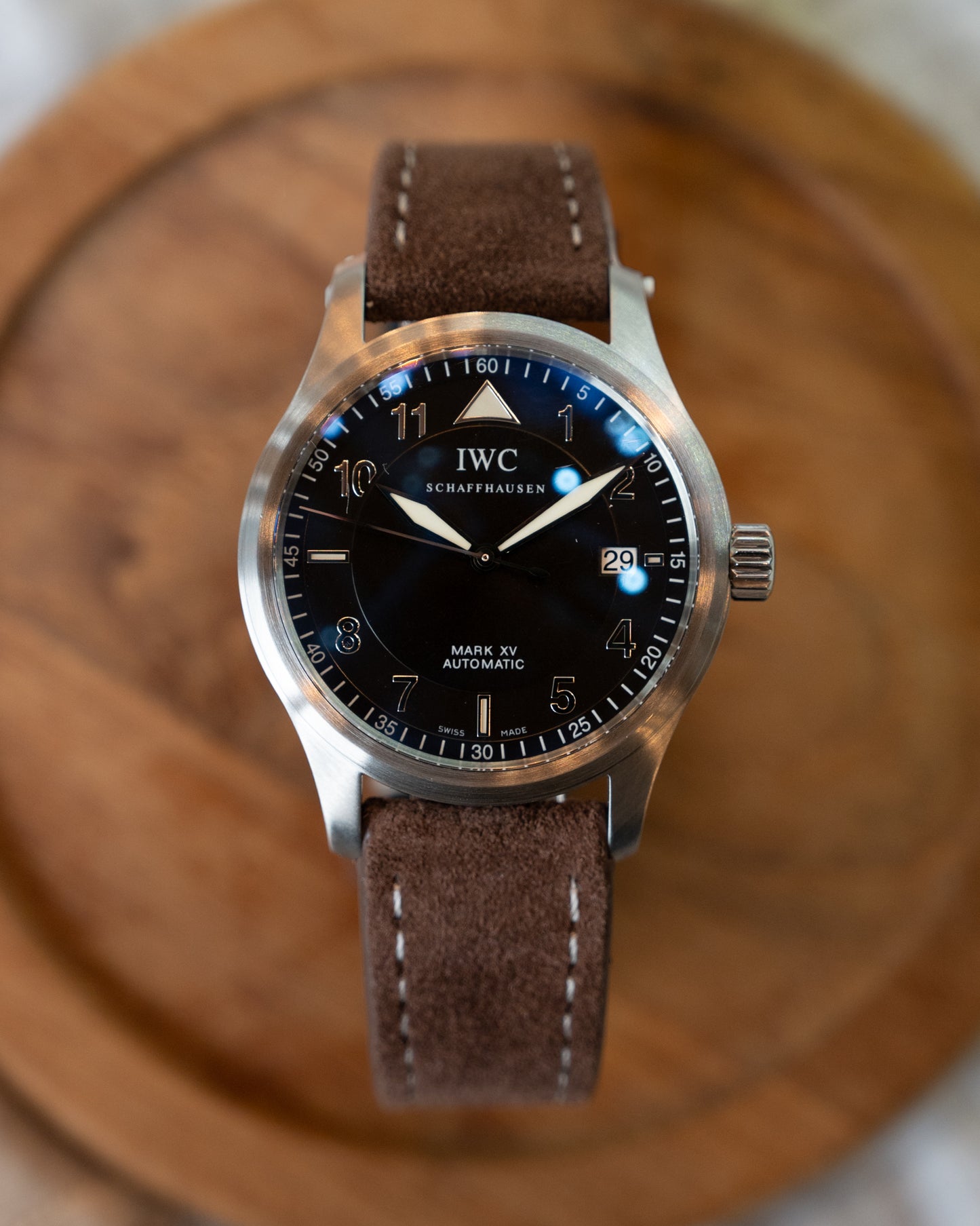 Men's IWC Mark XV Fliegerhuhr 3253 38mm Stainless Steel