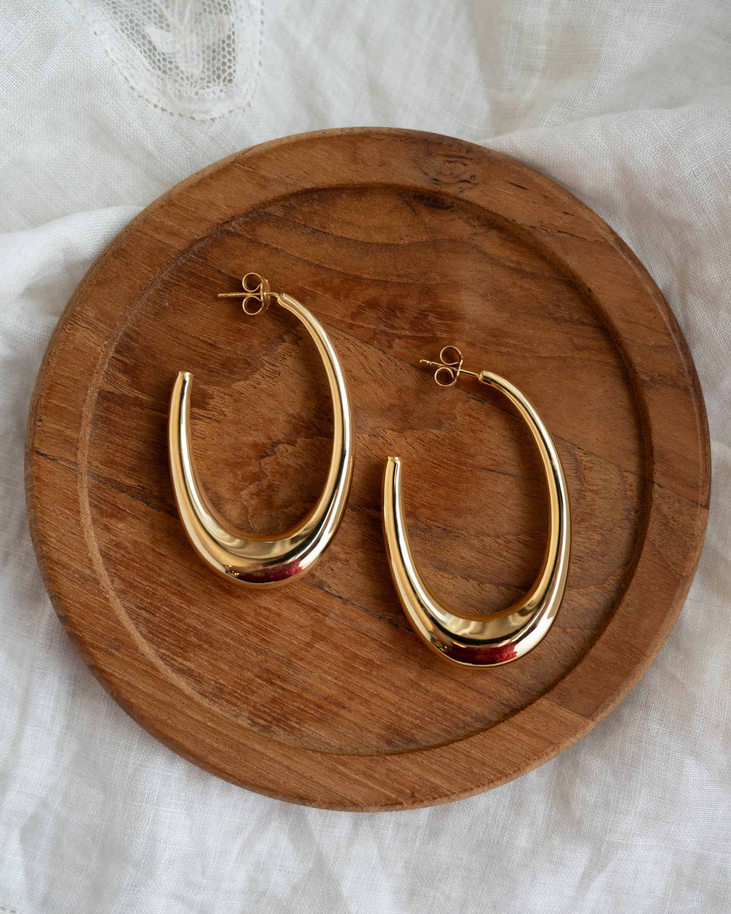 2 Inch J Hoop Earrings in 14k Yellow Gold