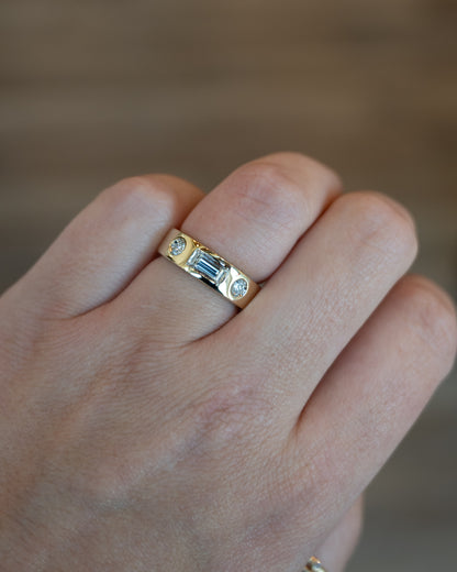 .27 Geometric Diamond Band in 14k Yellow Gold