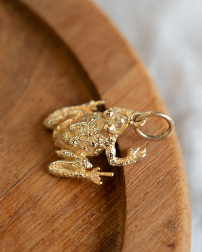 Frog Charm Pendant in 14k Yellow Gold