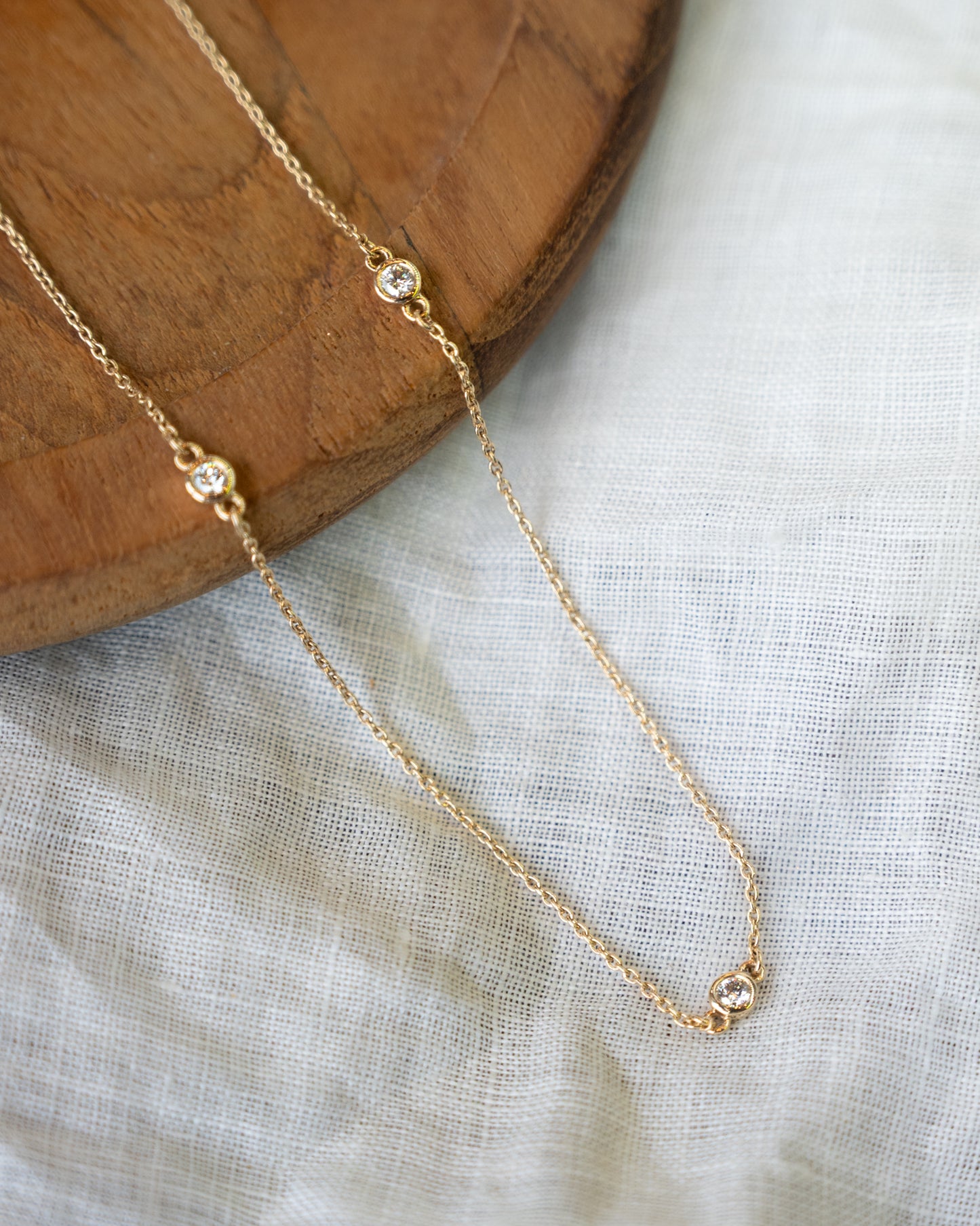 .28 Diamonds by the Yard Necklace in 14k Yellow Gold