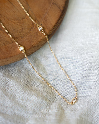 .28 Diamonds by the Yard Necklace in 14k Yellow Gold