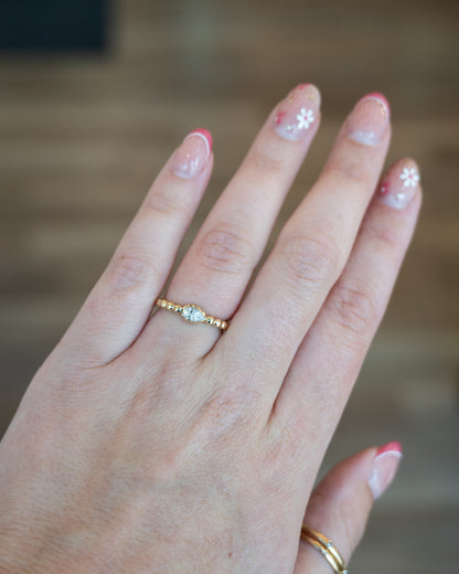 .24 Pear Diamond Stacking Ring in 14k Yellow Gold