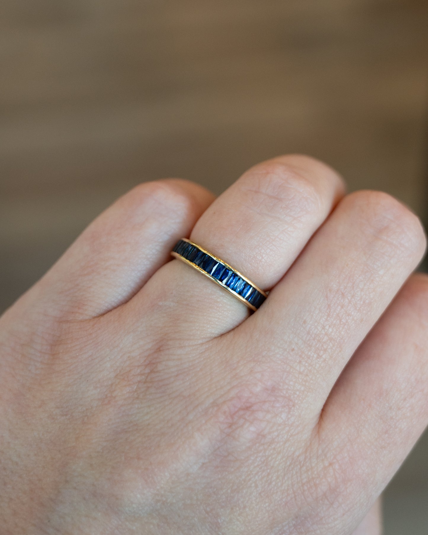 2 Carat French Cut Eternity Band in 18k Yellow Gold