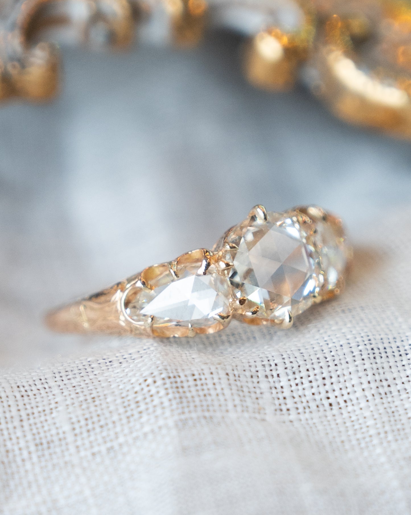 .76 Antique Victorian Rose Diamond Engagement Ring