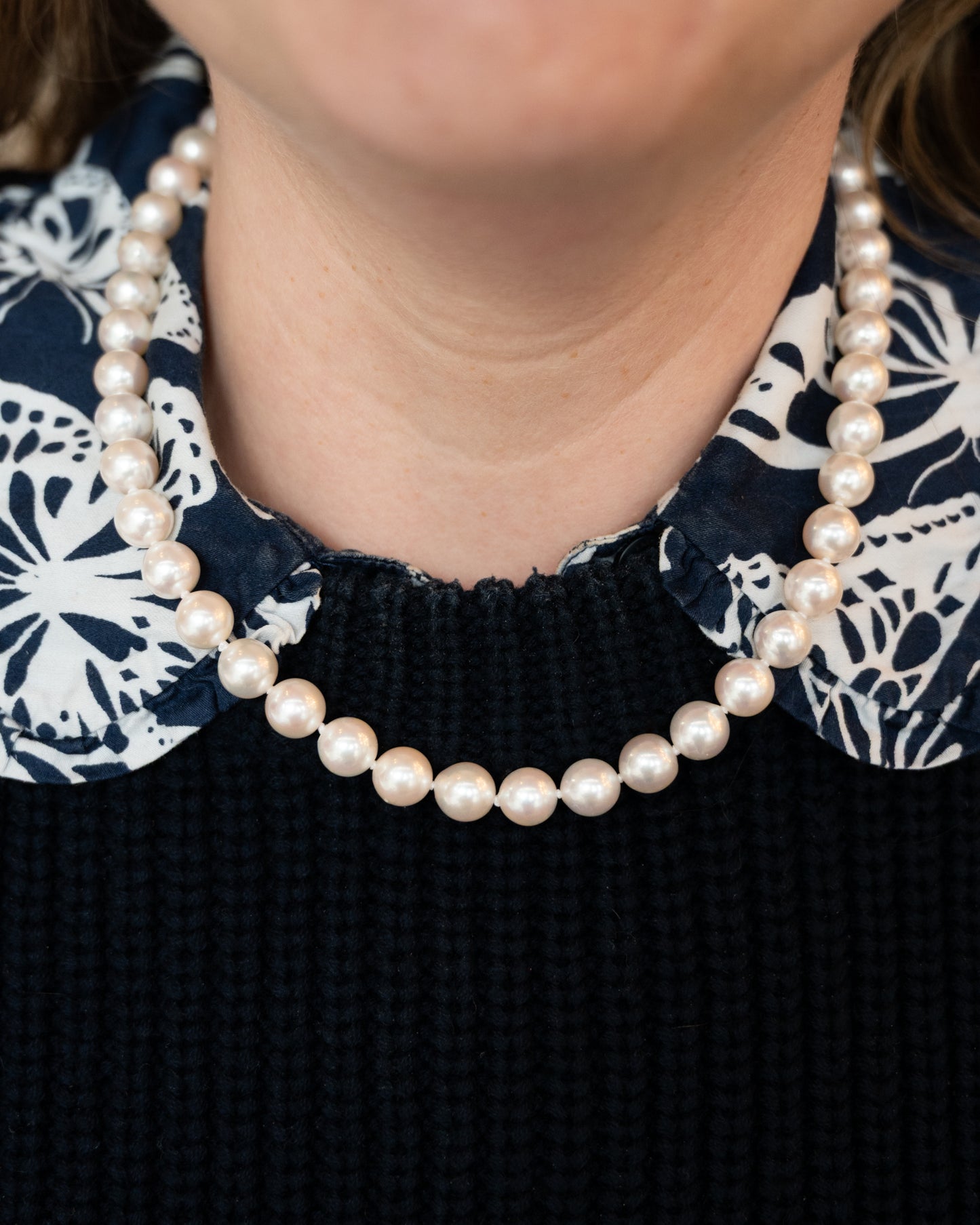 16" Cultured Pearl Necklace in 14k Yellow Gold