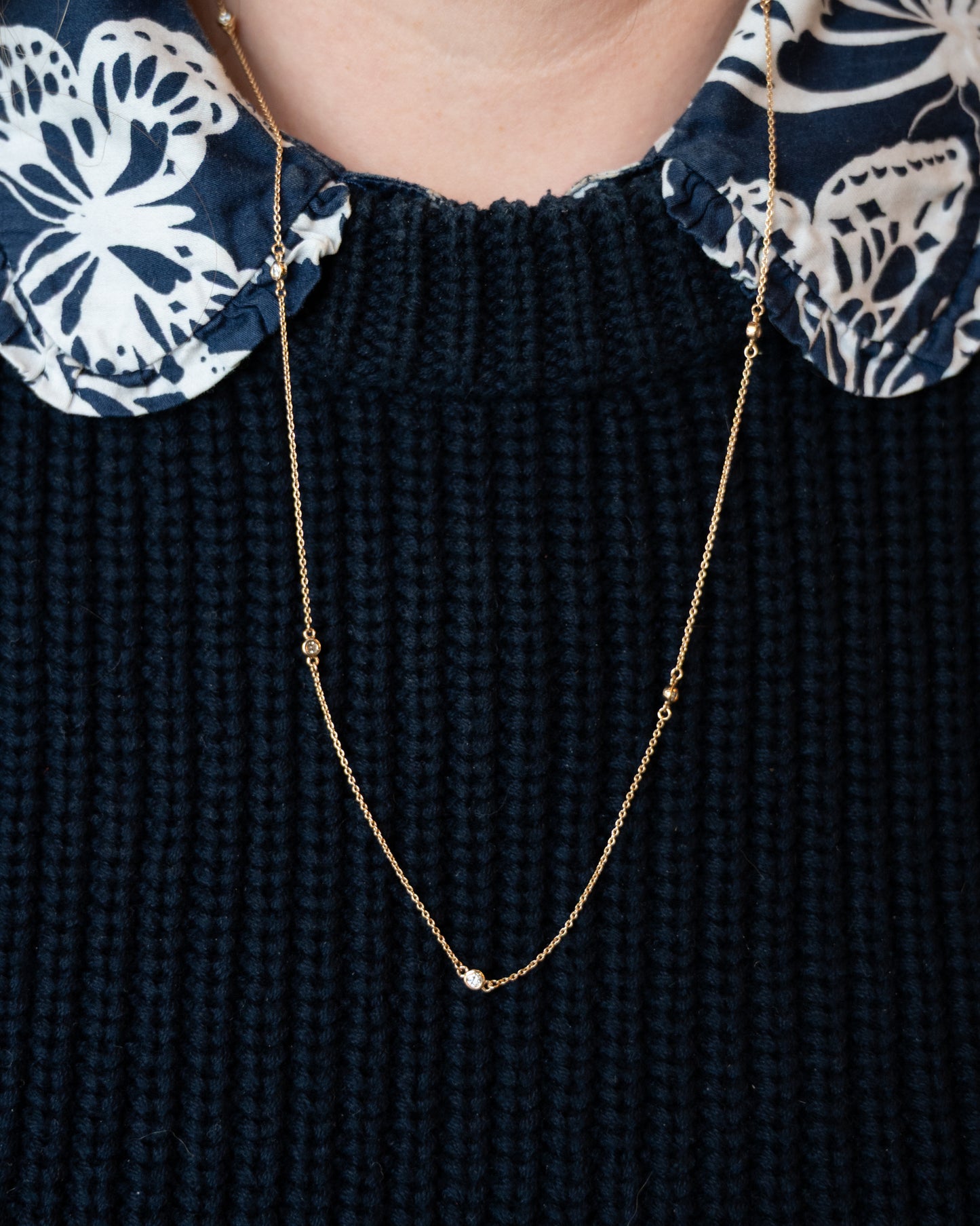 .28 Diamonds by the Yard Necklace in 14k Yellow Gold