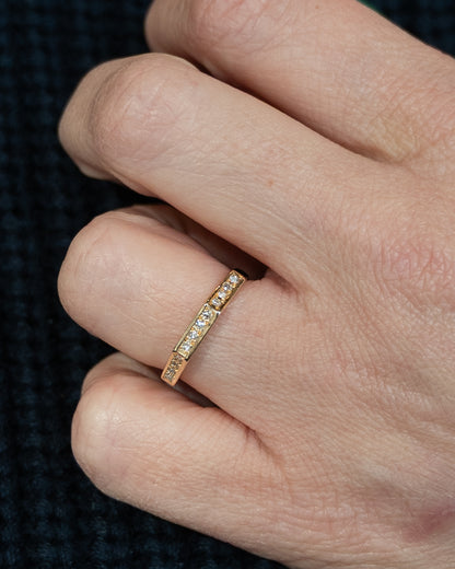 .12 Round Diamond Geometric Wedding Band in 14k