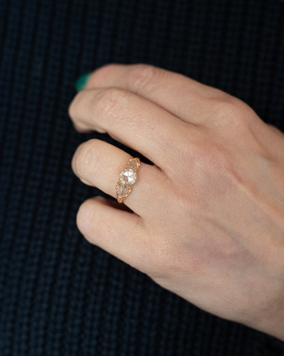 .76 Antique Victorian Rose Diamond Engagement Ring
