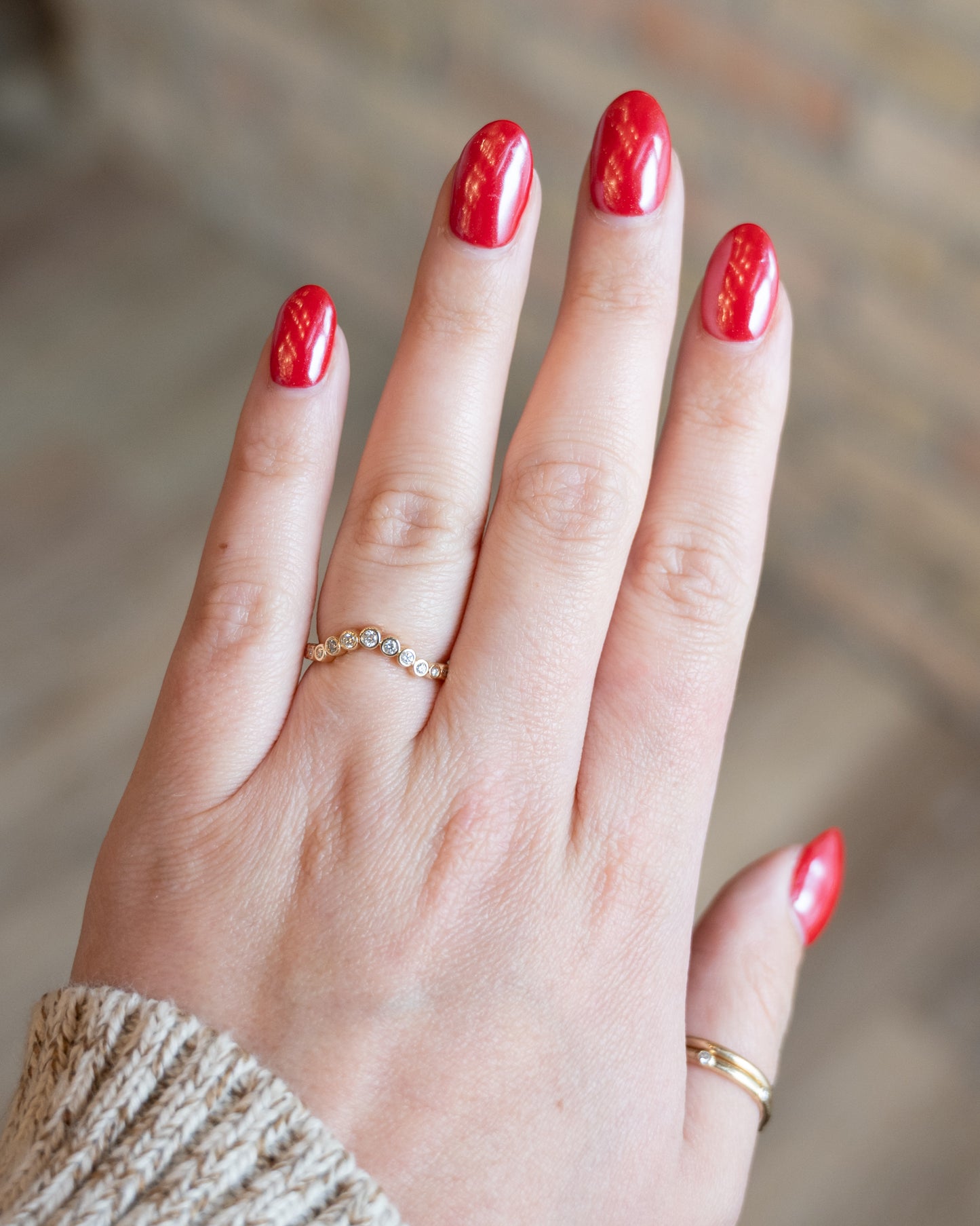 .20 Bezel Diamond Contour Wedding Band in 14k