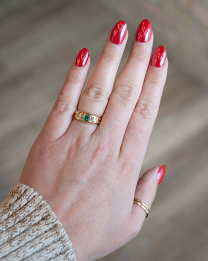 .23 Emerald & Diamond Ring in 14k Yellow Gold