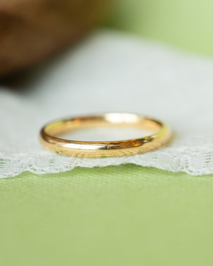 2mm Classic Half Round Wedding Band in 18k