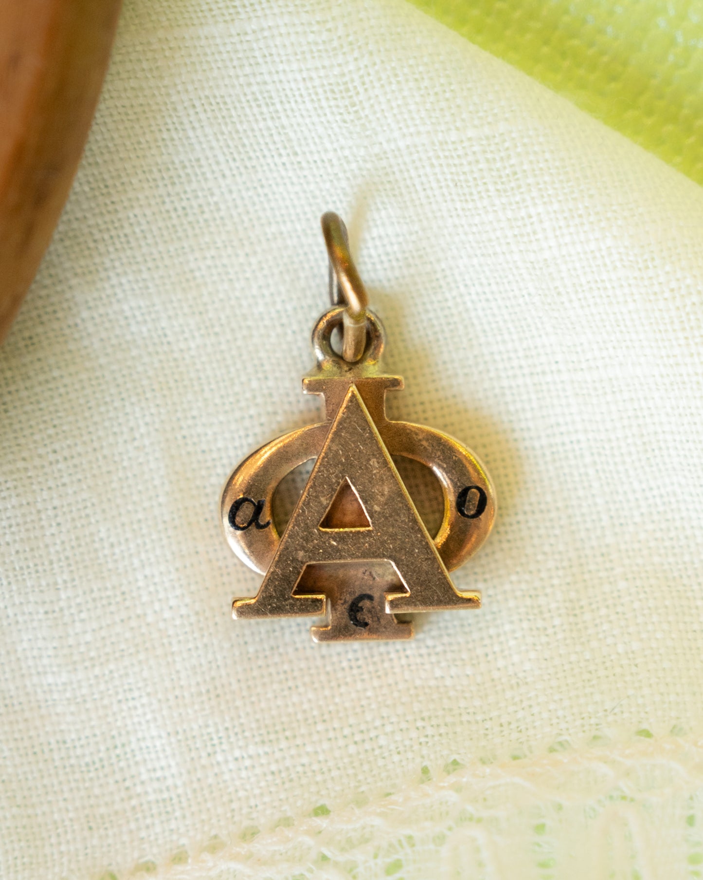 Alpha Phi Greek Charm in 14k Yellow Gold
