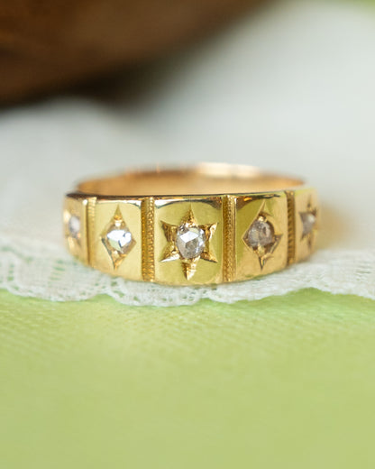 .13 Antique Victorian Rose Cut Diamond Ring in 18k