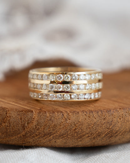 2.88 Wide Diamond Eternity Statement Ring in 18k