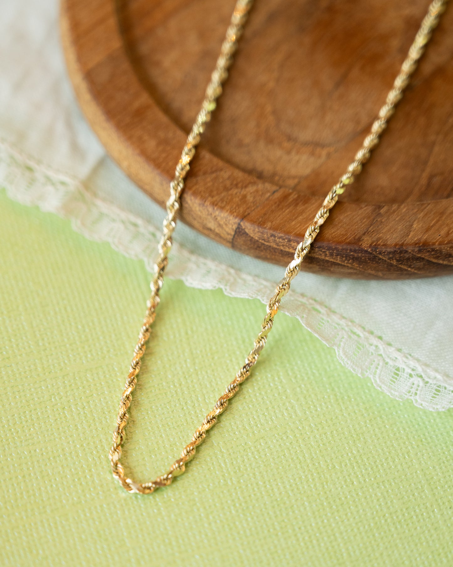 18" Rope Chain Necklace in 14k Yellow Gold