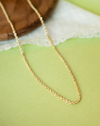 23.5" Rope Chain Necklace in 14k Yellow Gold