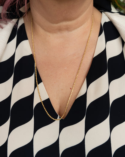 23.5" Rope Chain Necklace in 14k Yellow Gold