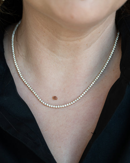 6 Carat Diamond Tennis Necklace in 14k Yellow Gold